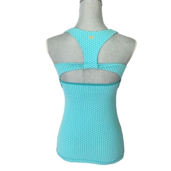 Lucy Turquoise and White Power Max Tank Top Size S - Picture 2 of 3